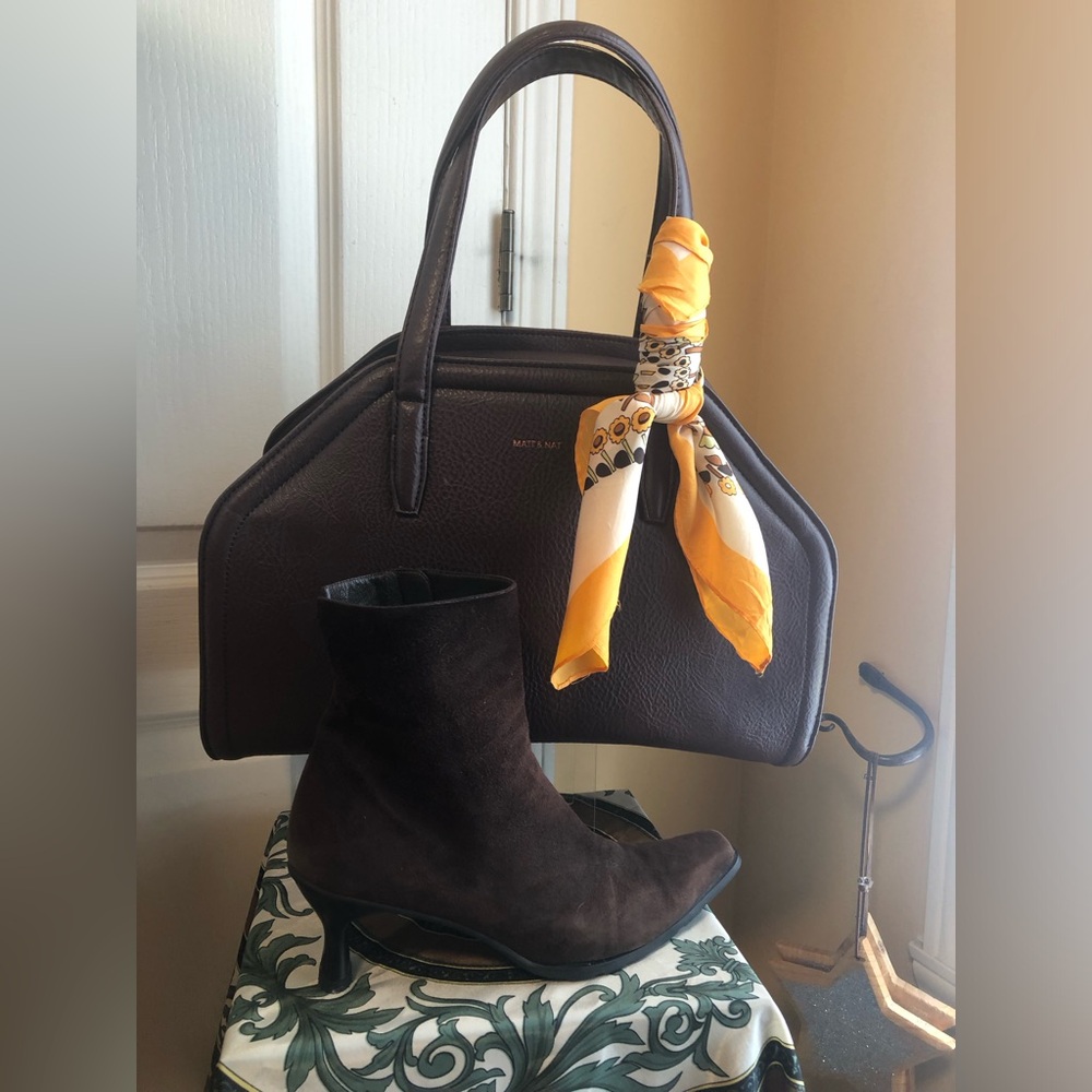 Matt & Nat Dark Brown Structured Satchel